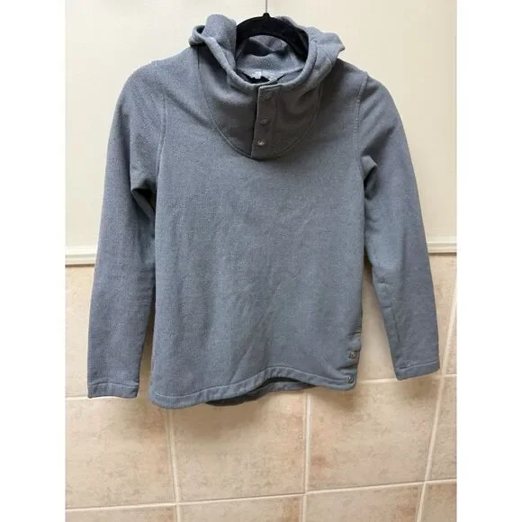 The North Face Knit Stitch Pullover Snap On Hoodie.Heathered Gray. Sz XS - Picture 2 of 13